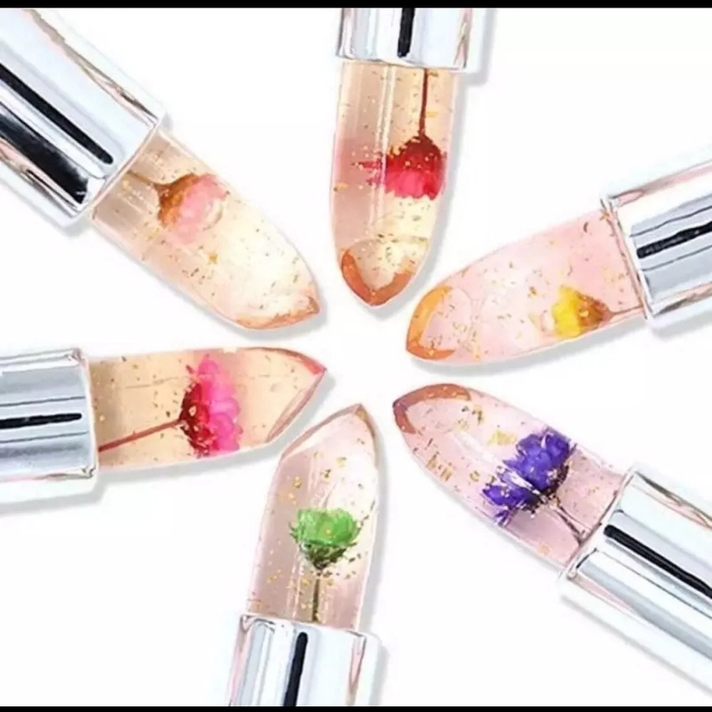 6 Flower lip balm lipsticks, one each color